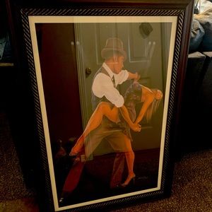 Black Art - A Black Man and Black Women Dancing